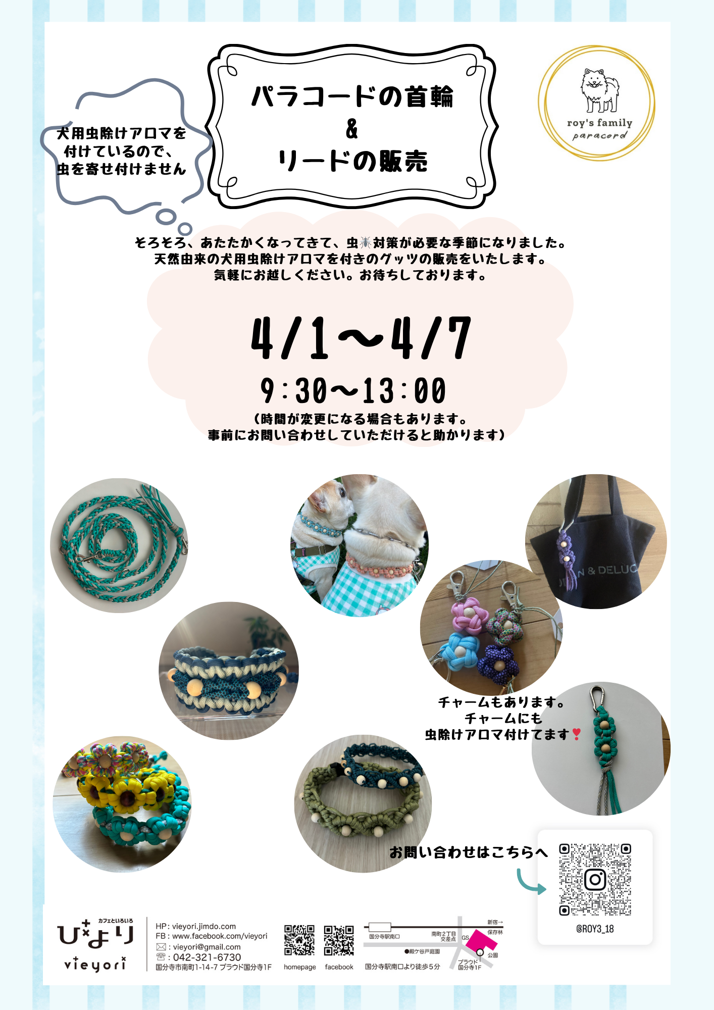 パラコードの首輪＆リードの販売の画像